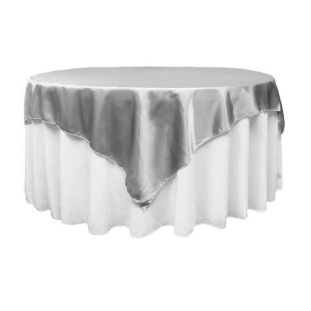 11 New Silver Satin Tablecloths ~ Silver 54 Inch & 72 Inch